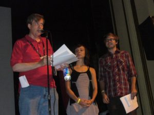 The winners of the script contest are announced.